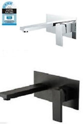 wall mount spout mixer with plate chrome/black basin bathroom faucet vanity